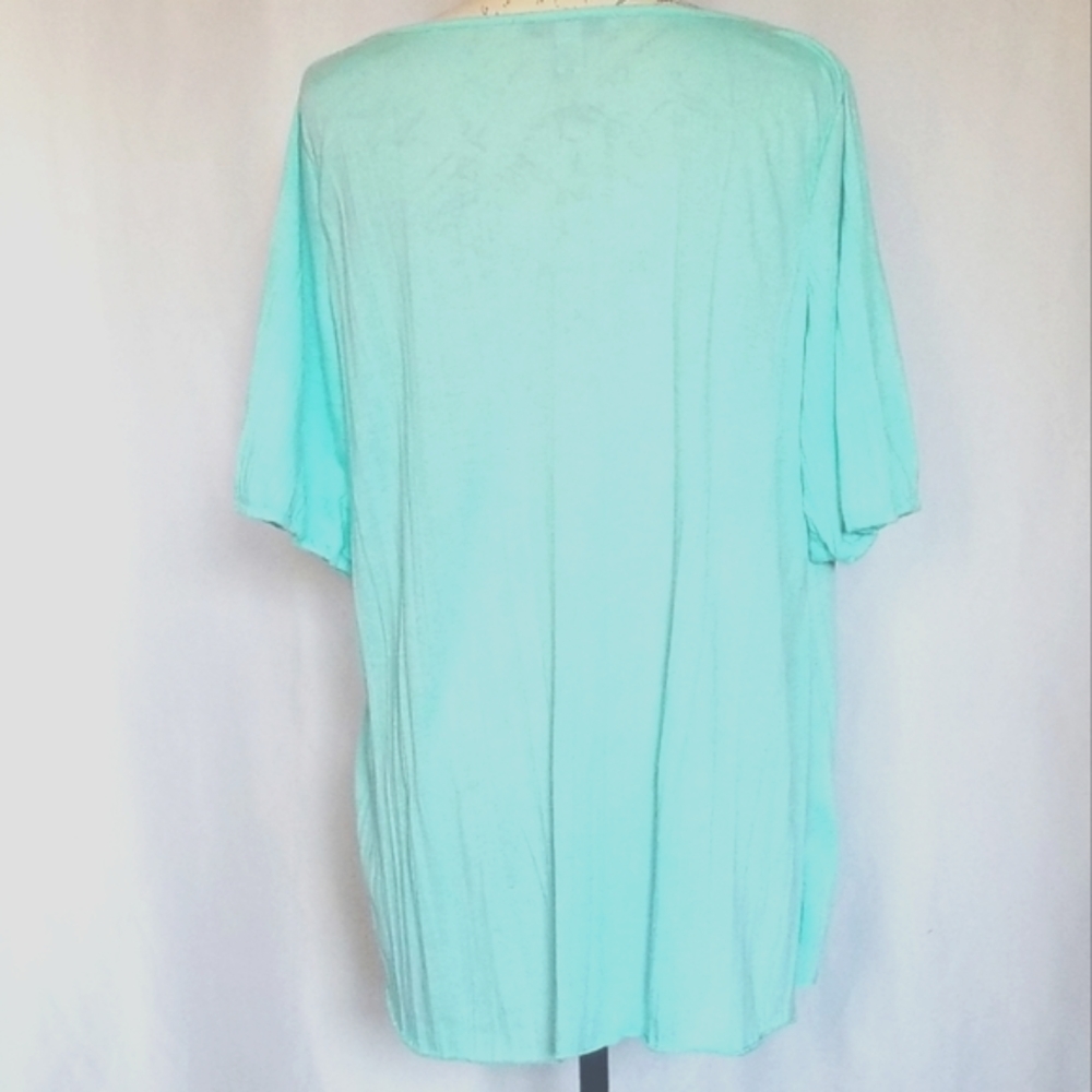 French Laundry Flowy Mint Green Top with lace front, size XL - Picture 6 of 8